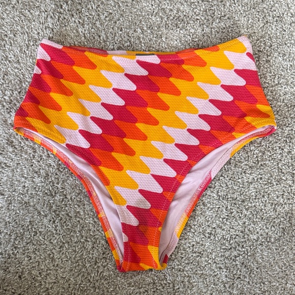 aerie Other - aerie High-Waist Bikini Bottoms in Pink, Orange & Red